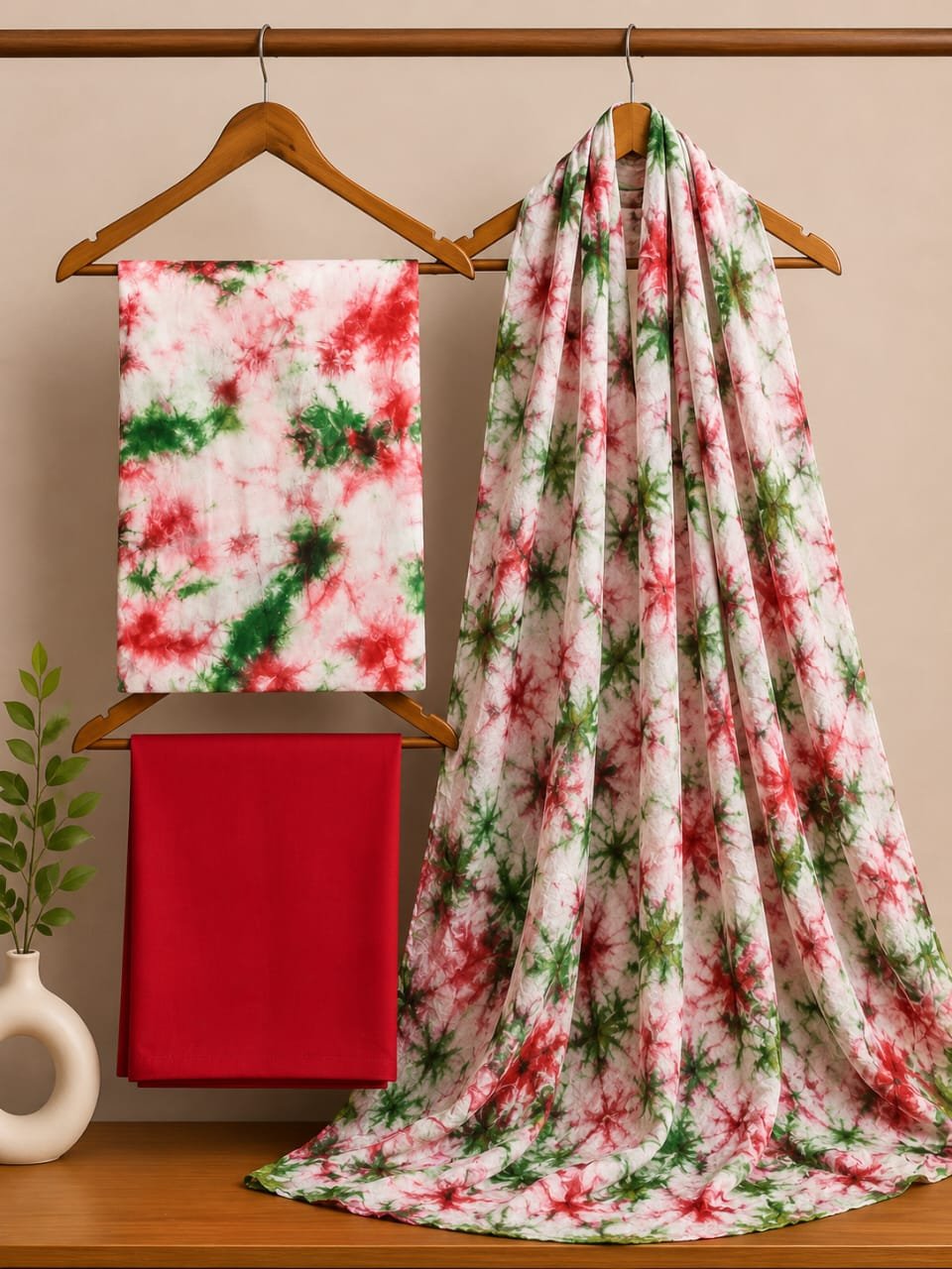 Died cotton dress material