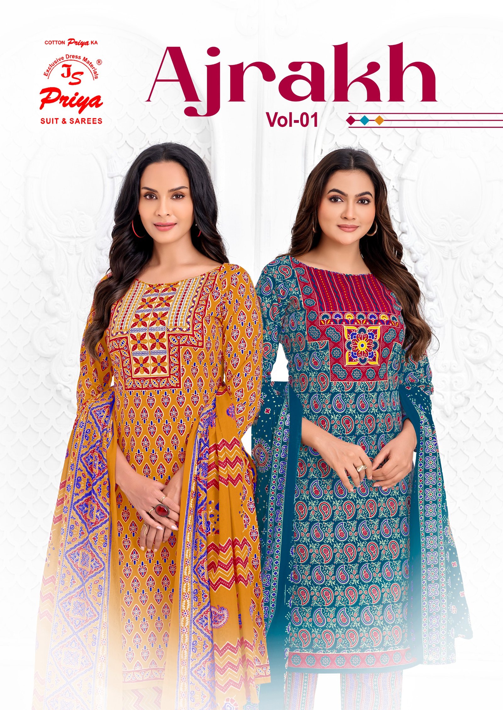 Ajrakh style 3 pieces collection